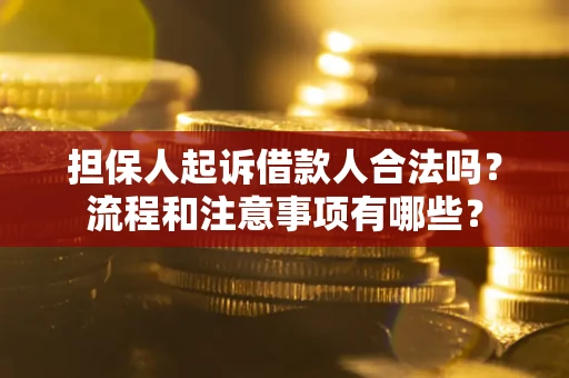 济南担保人起诉借款人合法吗？流程和注意事项有哪些？